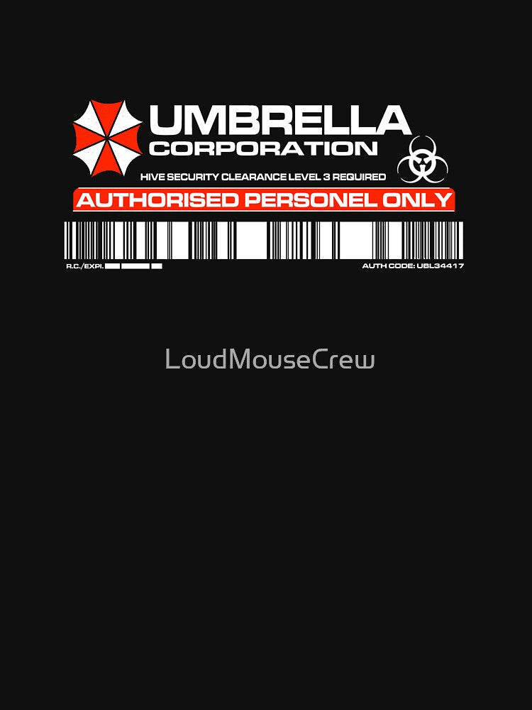 UMBRELLA CORP AUTHORIZATION ACCESS STICKER by LoudMouseCrew