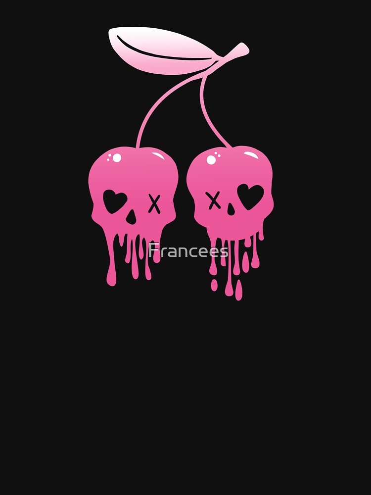 Cherries Skull Soft Pastel by Fran Fryberg