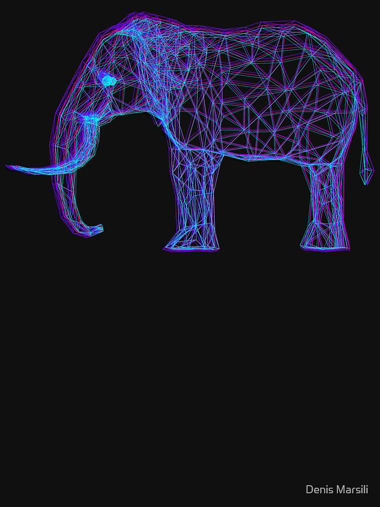 3D Elephant - Anaglyph Stereoscopic Effect by Denis Marsili