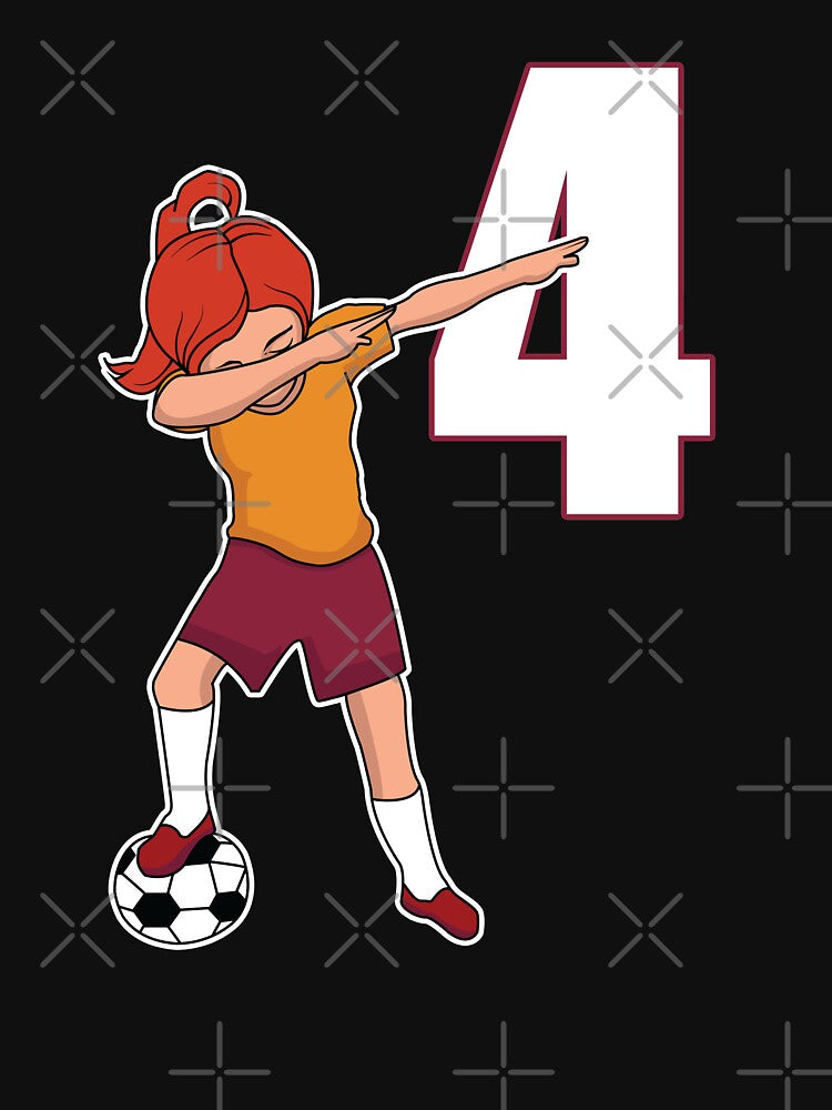 Awesome Soccer Player Girl Number 4 Soccer Athlete Women Athletic Sports Team by VollLaser