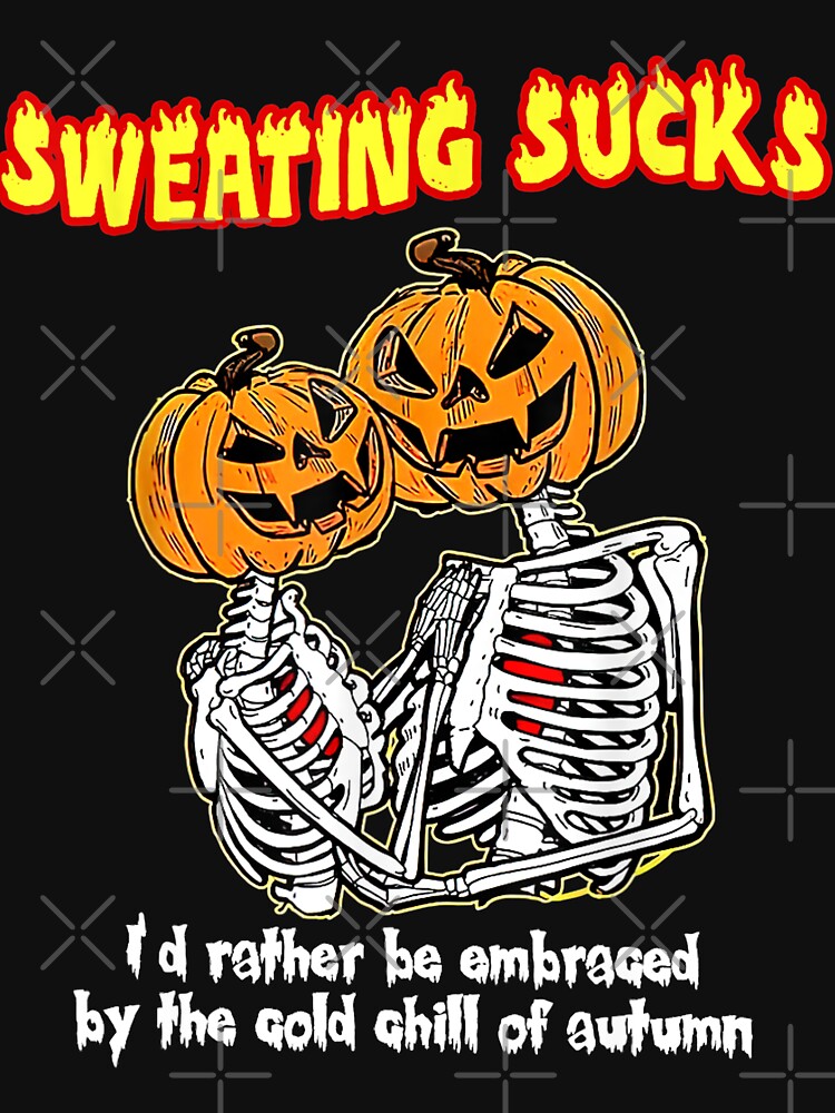 Sweating Sucks Skeleton Halloween Couple Skeleton Pumpkin by leshiarivers