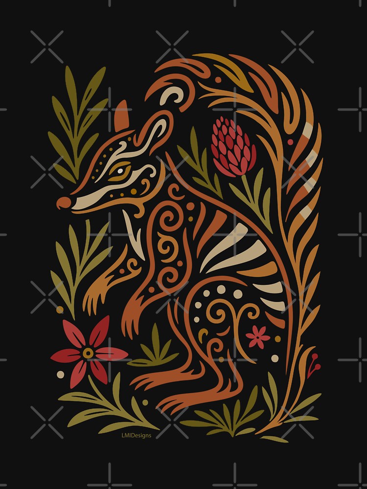 Tribal Numbat & Desert Flora – Modern Australian Wildlife Art by LMIdesigns