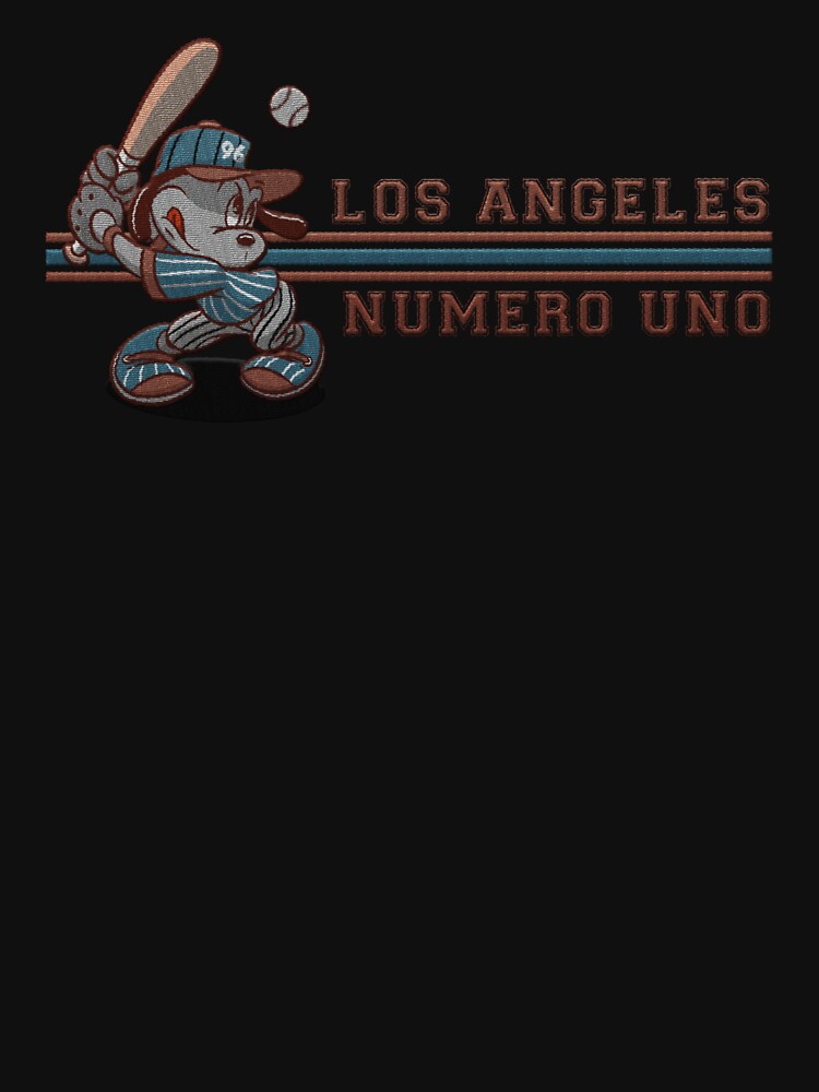 cool cartoon baseball player puppy - los angeles numero uno embroidery patch by hayrpictures