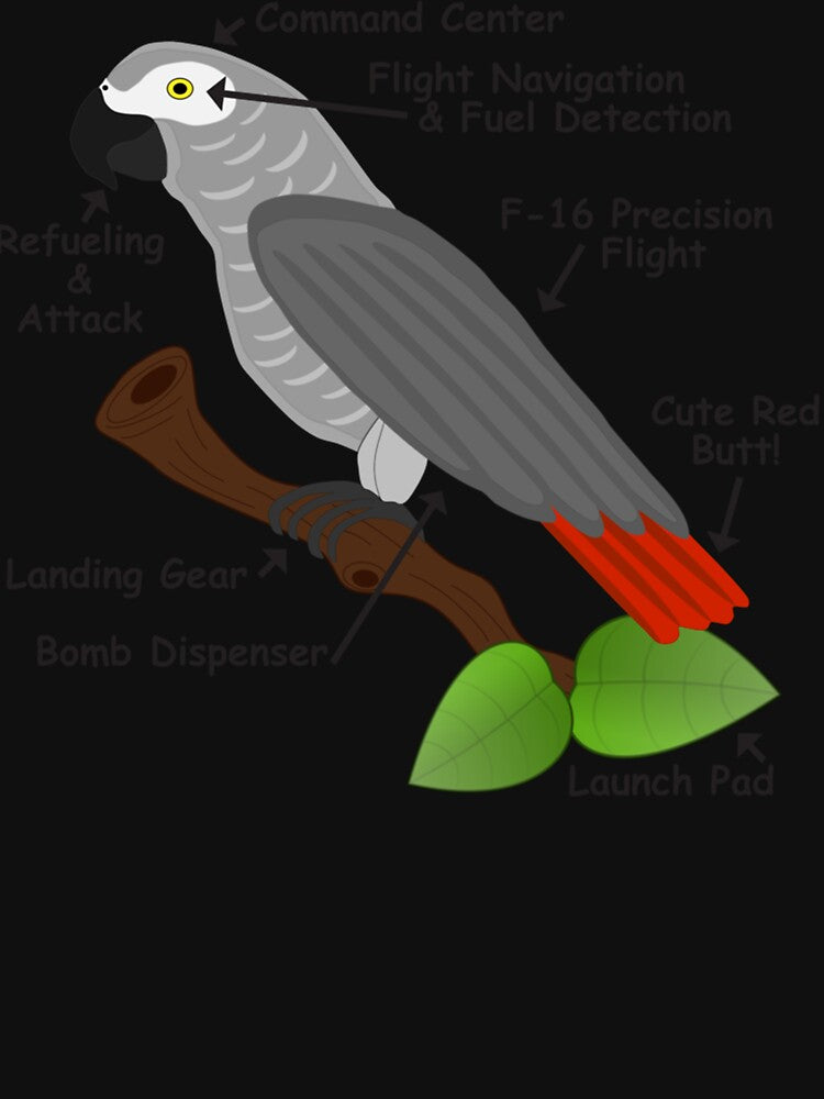Anatomy of an African Grey Parrot Long Sleeve by llanetdctrib
