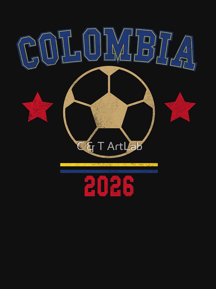 Colombia — Vintage Soccer Tee by C & T ArtLab