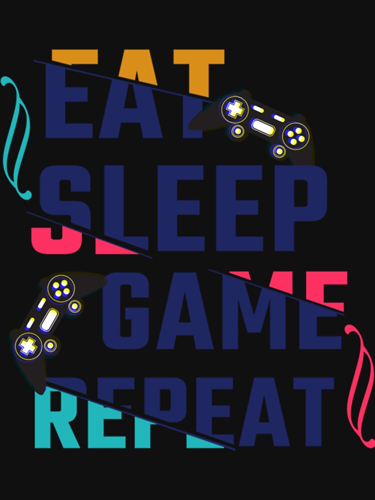 Eat Sleep Game Repeat Long Sleeve T-Shirt by brittaapriliy