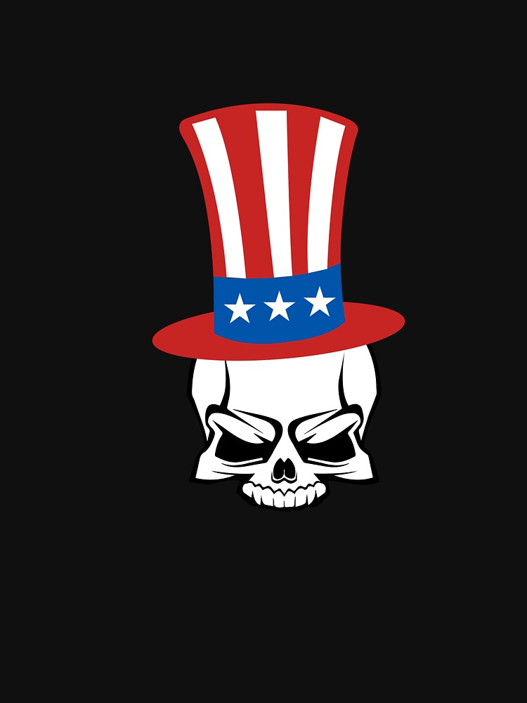USA Hat on Skull T-Shirt for Men and Women by AllStarMerch