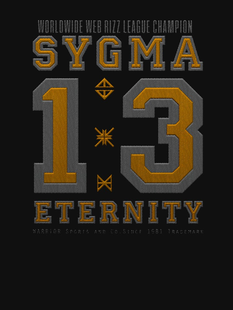 sigma (worldwide web rizz champion) embroidery iron patch textured graphic artwork by hayrpictures