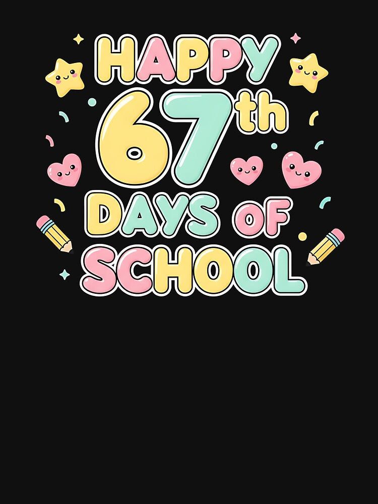 Happy 67Th Day Of School Funny Meme 67 Kids Boys Teacher by facegm