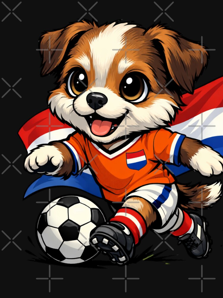 Dutch Soccer Dog Mascot Netherlands Flag by Tsugraf Designs