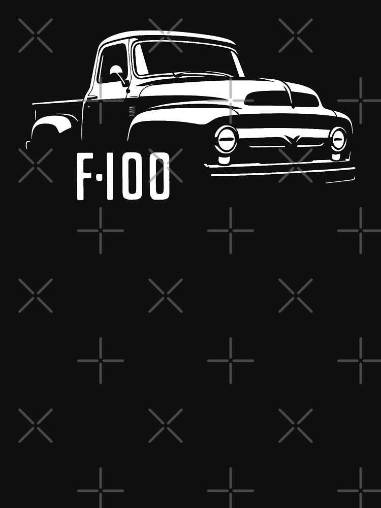 Vintage Ford F-100 Pickup in Bold Monochrome Retro Style by TheArtOfCar