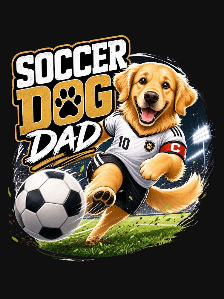 Soccer Player Golden Retriever Dog Dad Kawaii World Cup 2026 by Ashley critters