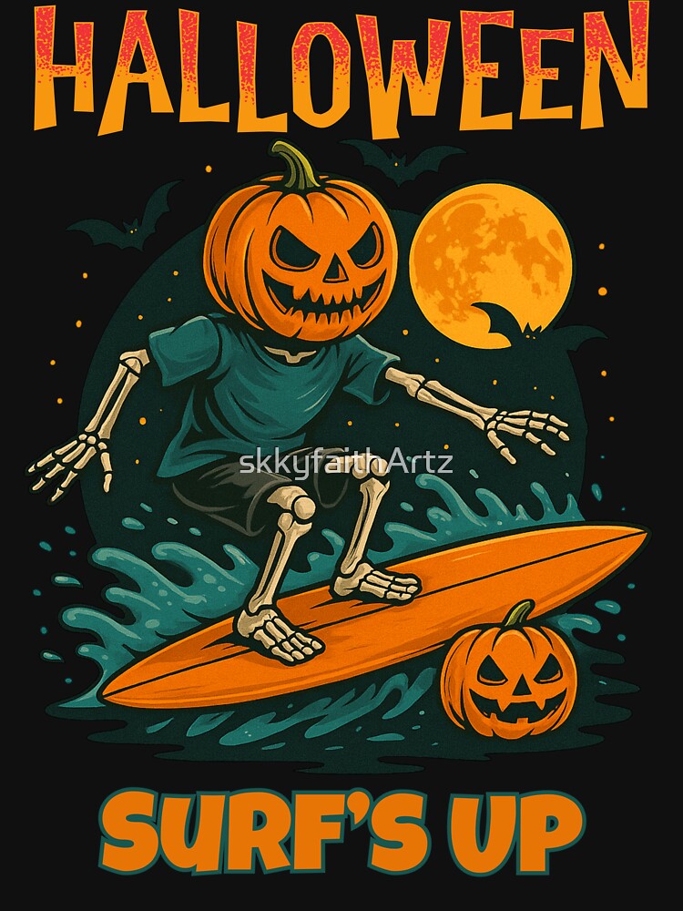 Halloween Surf's Up | Men's Halloween Graphic by skkyfaithArtz