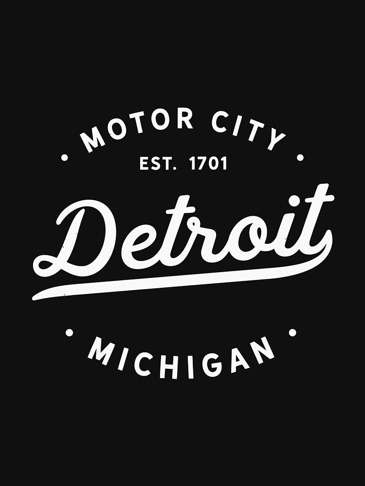 Classic Retro Vintage Detroit Motor City Long Sleeve Shirt by pourvasecandi