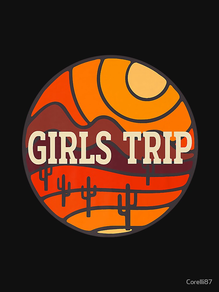 Girls Trip Desert Sunrise Sunset Cactus Graphic Art Premium by Corelli87
