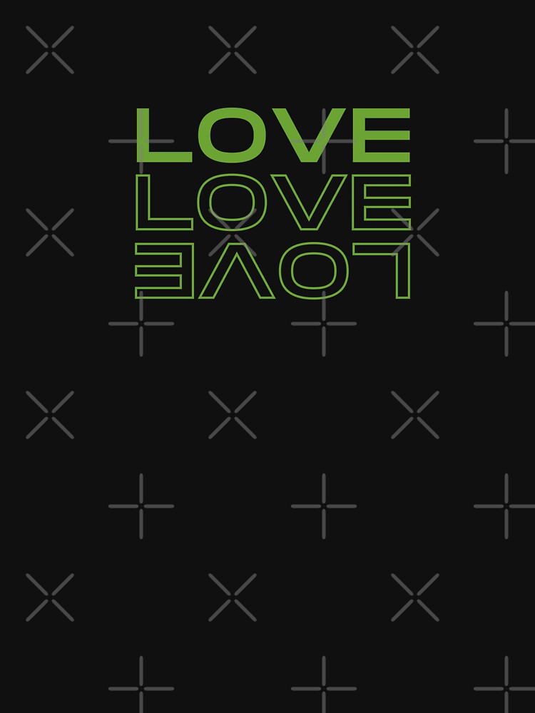 Up side down LOVE in green black and white by PHAMARTIST