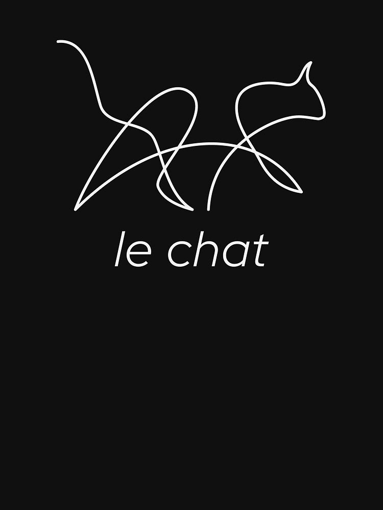 Le chat, The cat, one line drawing by Elis-Art