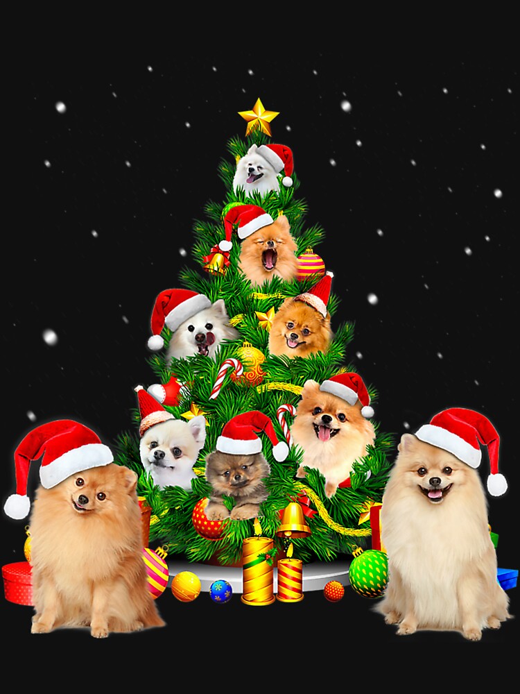 Pomeranian Christmas Tree Cute Premium by MarcelaSoto
