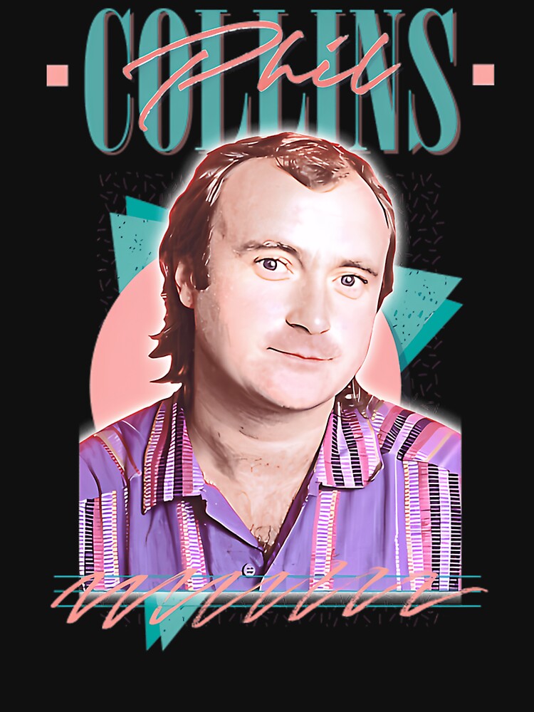 Phil Collins  Retro 80S Aesthetic Fan Design by Artistic Vibes Art