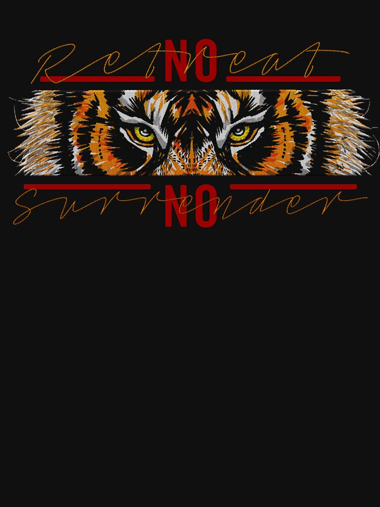 eye of the tiger - no retreat no surrender (motivational quote) embroidery iron patch textured graphic artwork by hayrpictures