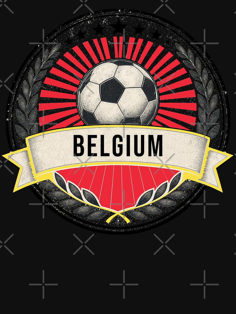 Belgium Vintage Soccer Crest — Retro Belgian Football Badge Fan Emblem by icemanphotos