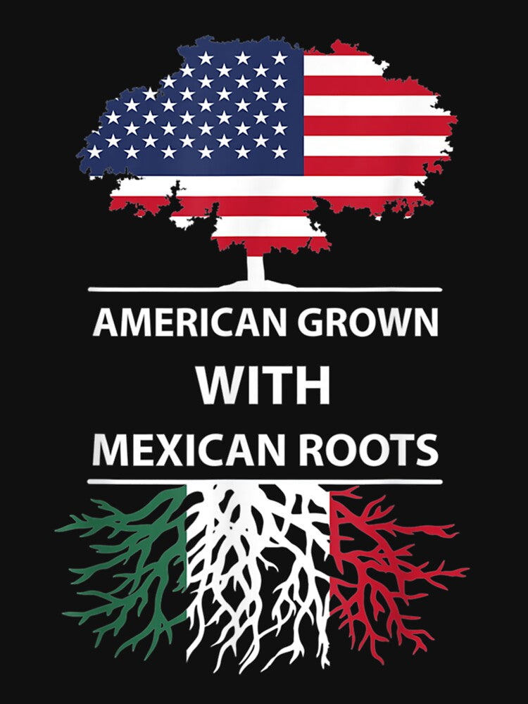 American Mexican Grown With Roots Tree Flag Long Sleeve . by boryczmahlie