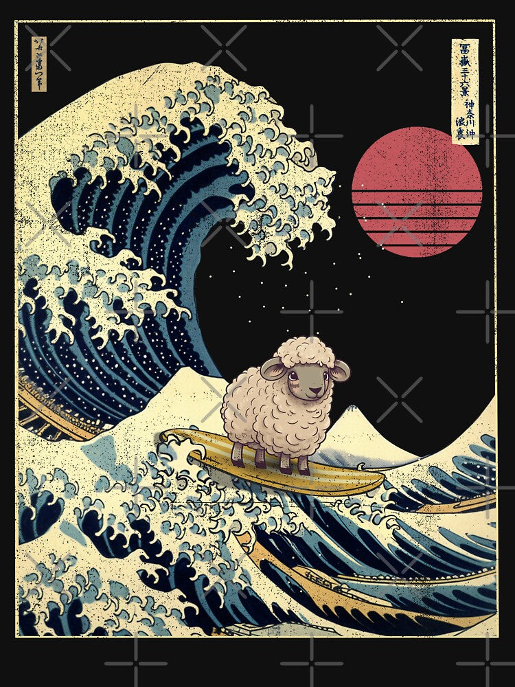 Sheep Kanagawa Japanese Surfing Wave by rafaeltto