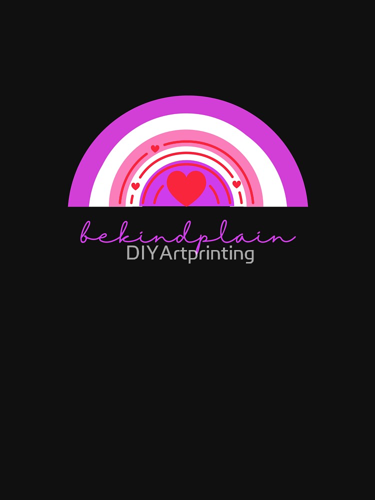 Be kind plain Love Rainbow Pink by DIYArtprinting