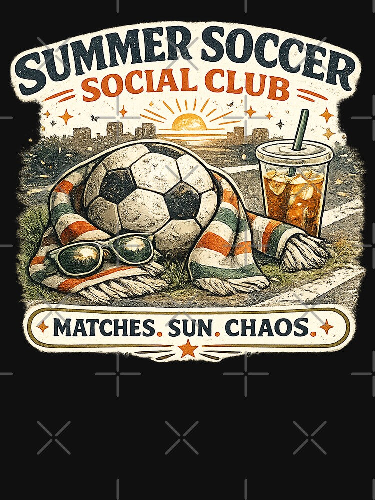 Summer Soccer Social Club Matches Sun Chaos Shirt by Concrete Coffee Studio