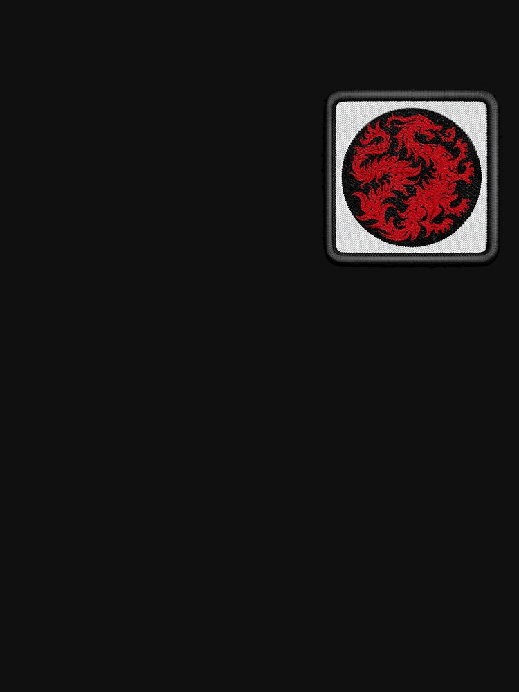 red dragon army flag - embroidery patch by hayrpictures