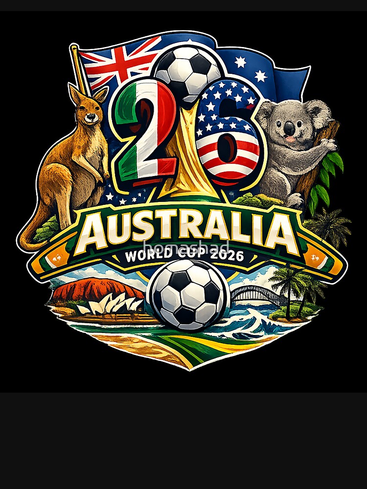 Australia 2026 Football Supporter Kangaroo Green & Gold Fan Art by homashad
