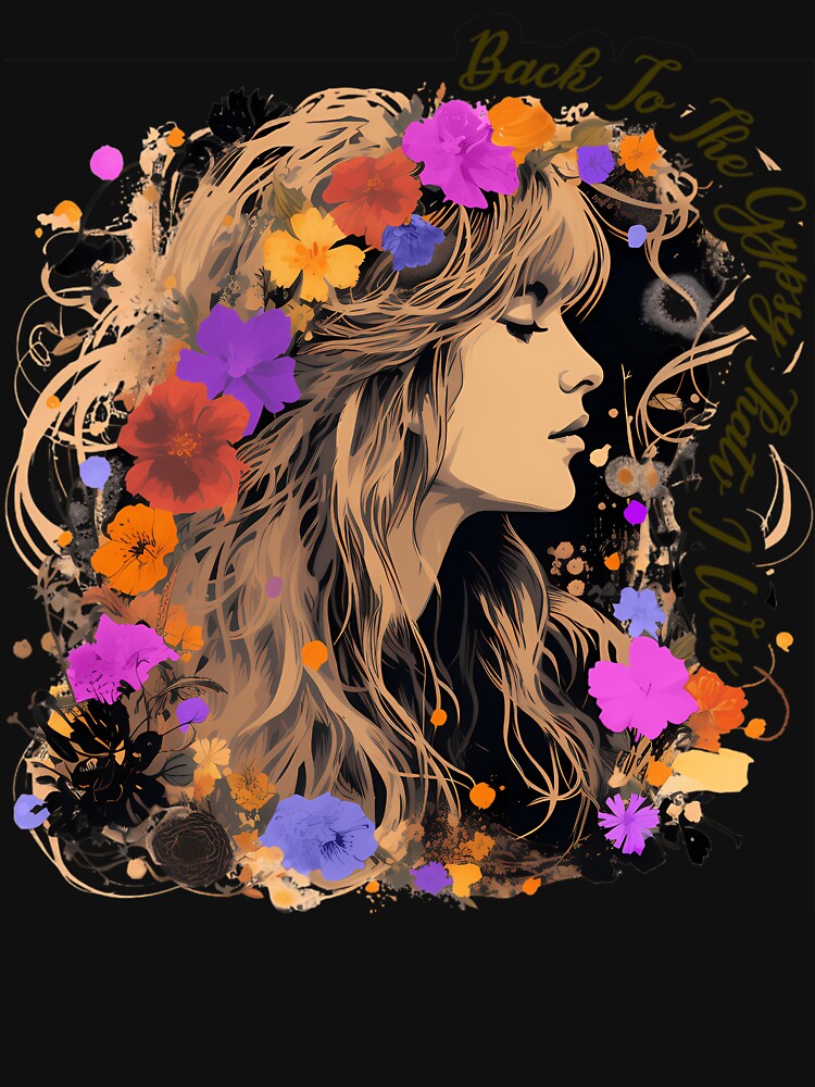 Stevie Nicks design with wildflower Gypsy That I was by Pokipica