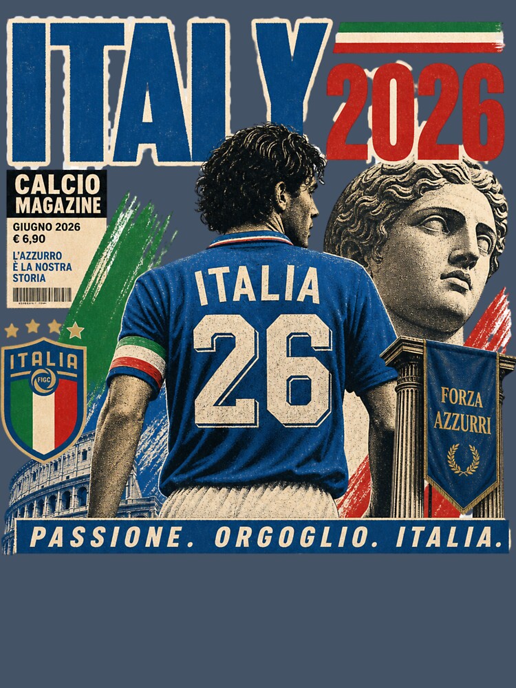 Italy 2026 Football World Cup Glory | Azzurri Fan Supporter Shirt by rushaib