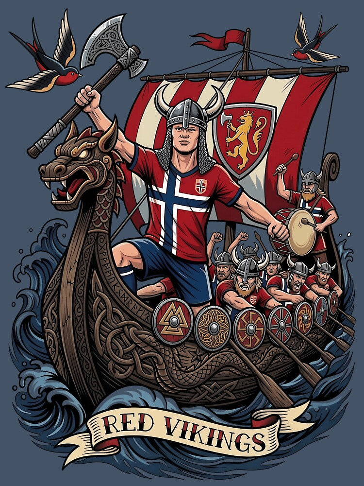 Red Vikings Traditional Tattoo by Fictional Ink Society