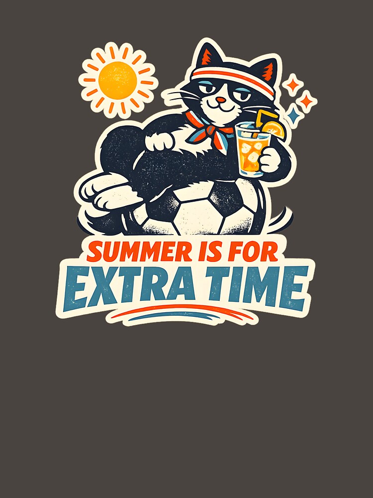 Retro Summer Soccer Tuxedo Cat by RexNoise