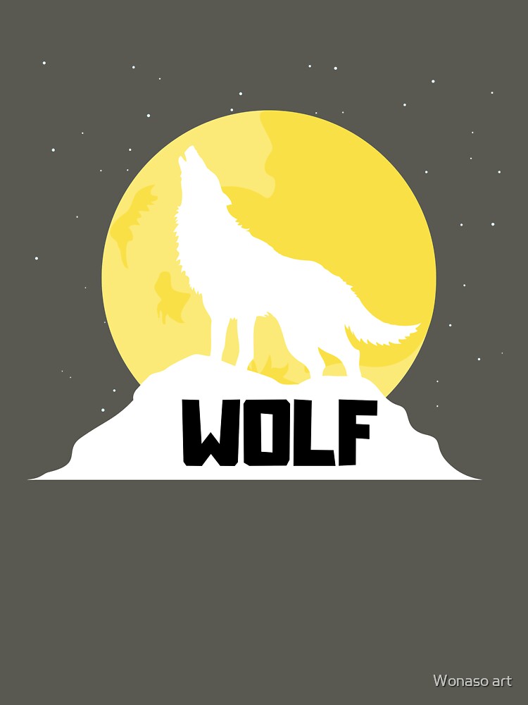 Wolf T Shirt, Men's T-shirt, Unisex Tshirt, American Apparel Crew Neck, Cotton T-shirt, Howling Wolf, Wolves Tshirt, Animal Print Tshirt by Wonaso art