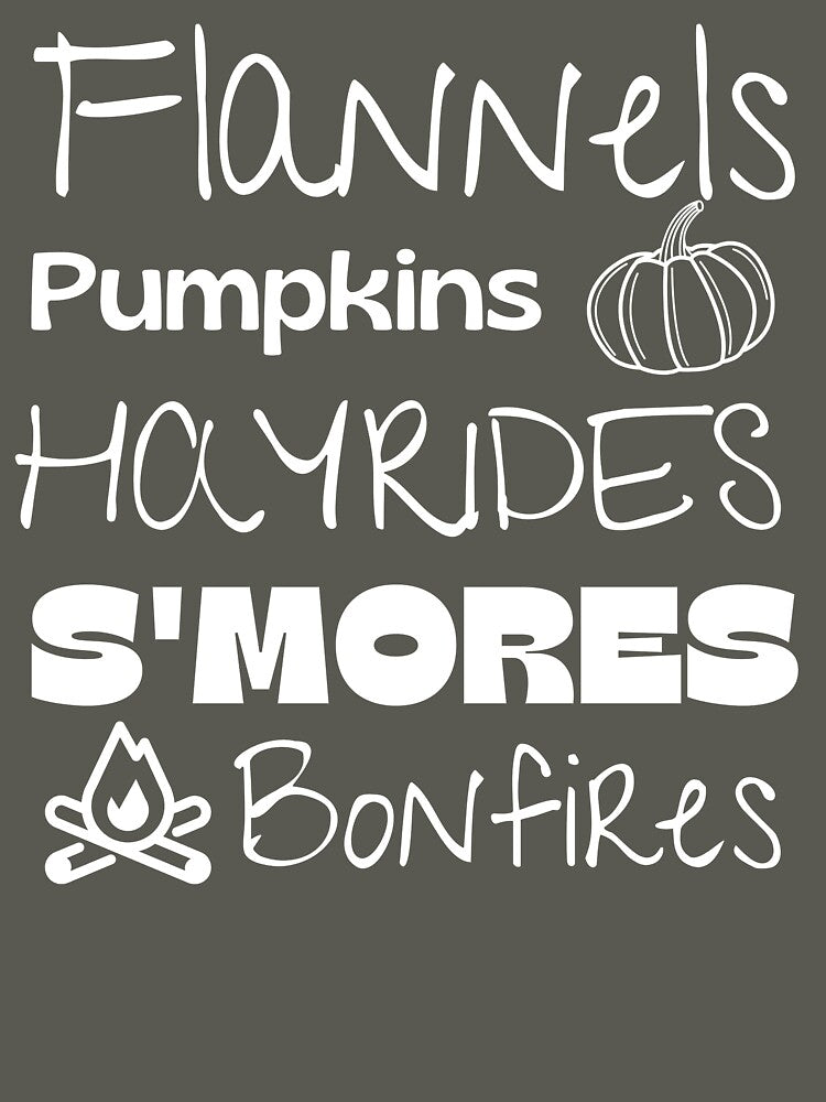 Flannels Pumpkins Hay Rides S'mores and Bonfires by RunThatApparel