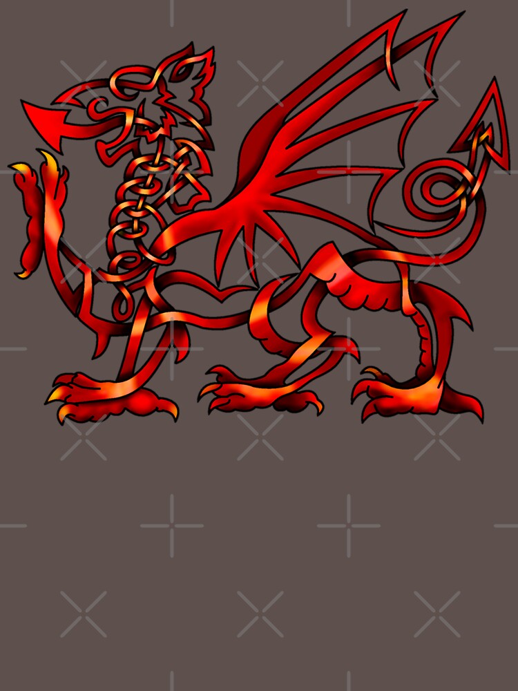 Red Celtic Welsh Dragon. by claireseyeview