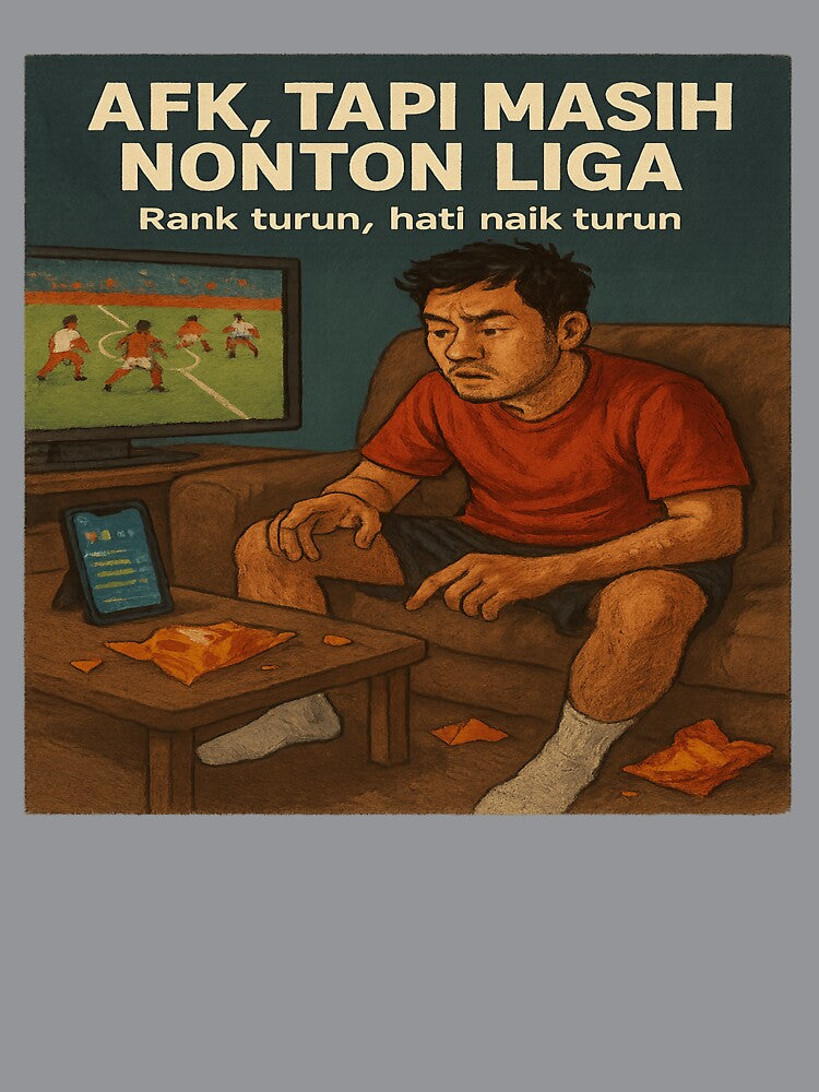 AFK Tapi Masih Nonton Liga — Indo Gamer League by POD DYNASTY | Original Print On Demand T-Shirt Graphics