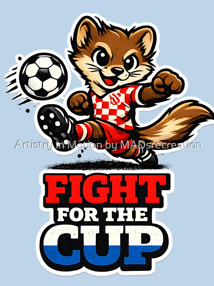 Cute Croatia Marten Football Mascot – Fight for the Cup Soccer Player Sticker, T-Shirt & Vector Design by  Artistry in Motion by MADsrecreation