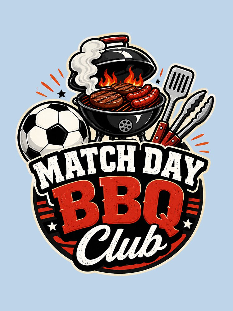 Match Day BBQ Club Soccer Fan Design by Stickers  Designer