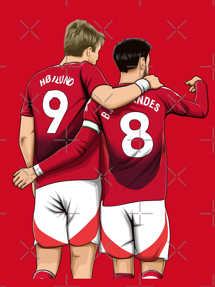 Rasmus Højlund and Bruno Fernandes by Aldduardo