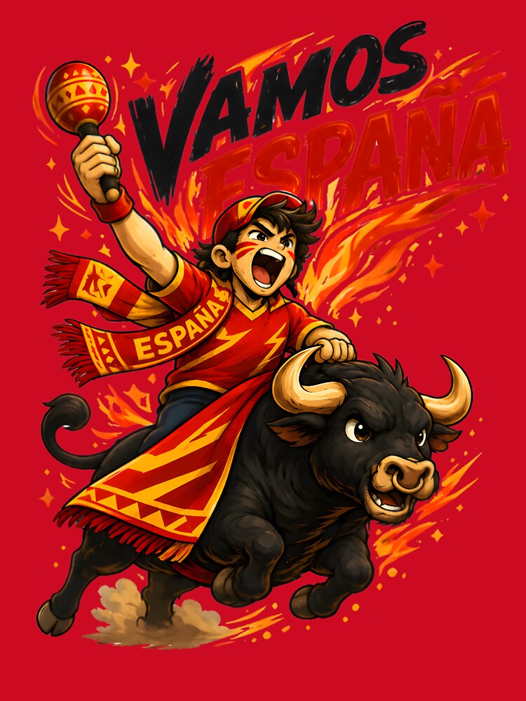 Vamos España Cartoon Football 2026 T-Shirt by Drofted