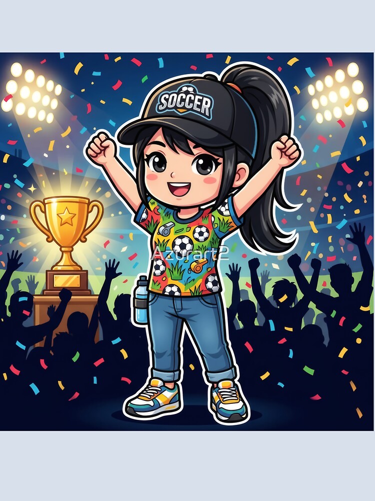 Victory Celebration Soccer Chibi Girl by Azurart2