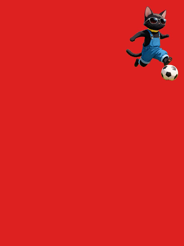 Cool Black Cat Playing Soccer Art by BLUESKY11a