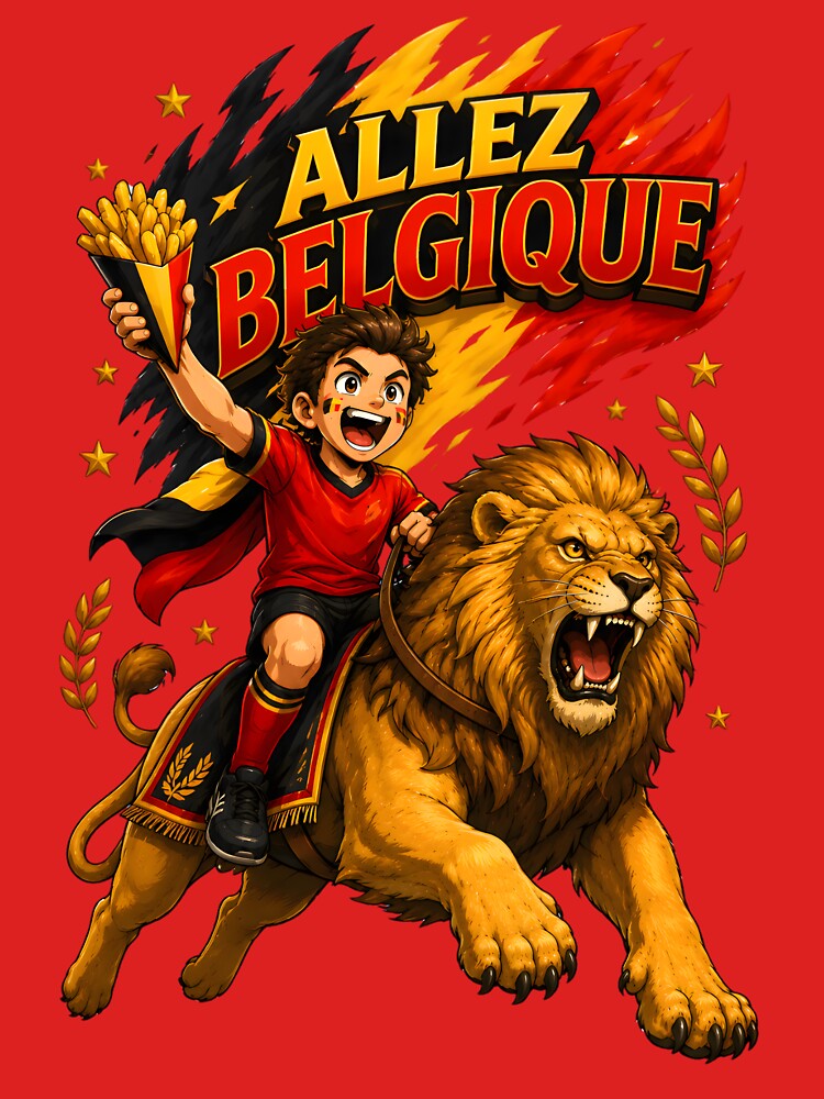 Belgium Golden Lion Football Fan T-Shirt by Drofted