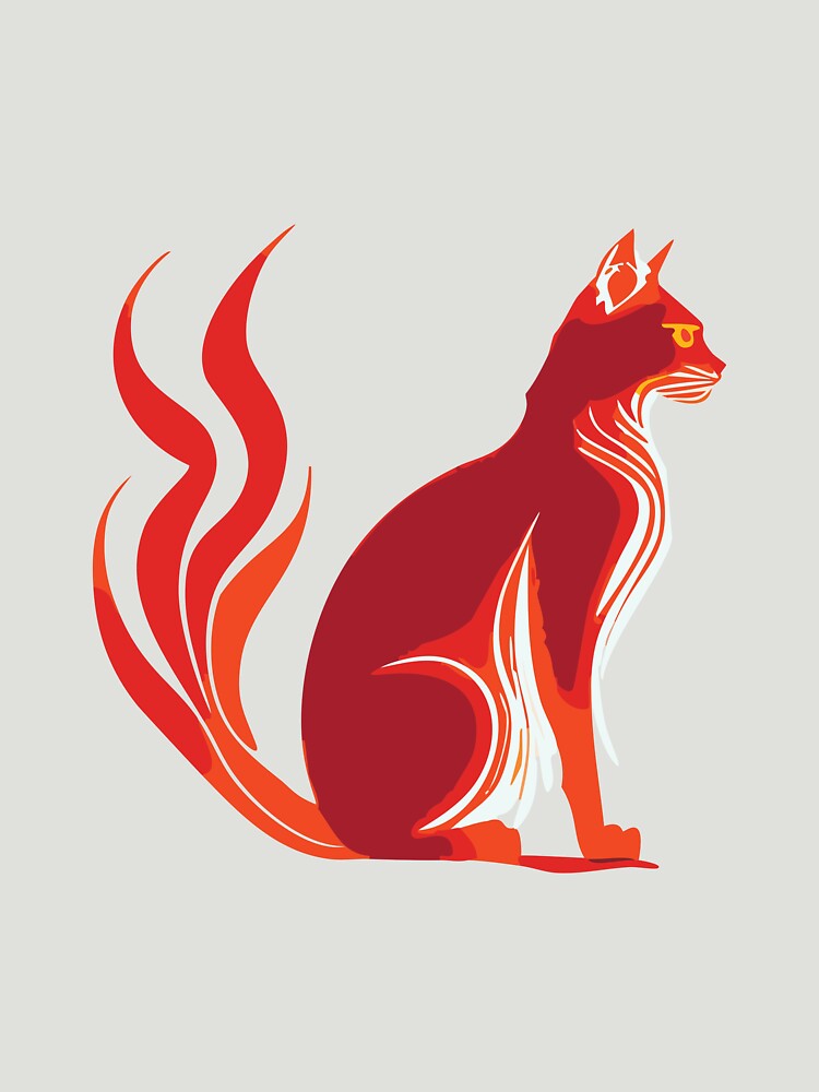 the cat across the red fire by Firas Aljazzar