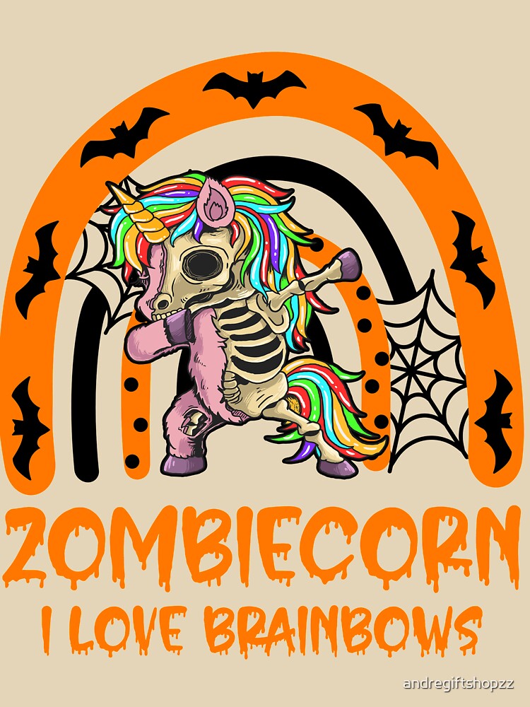 Zombie Unicorn I Love Brainbows Punk Gothic Goth Halloween R SK by andregiftshopzz