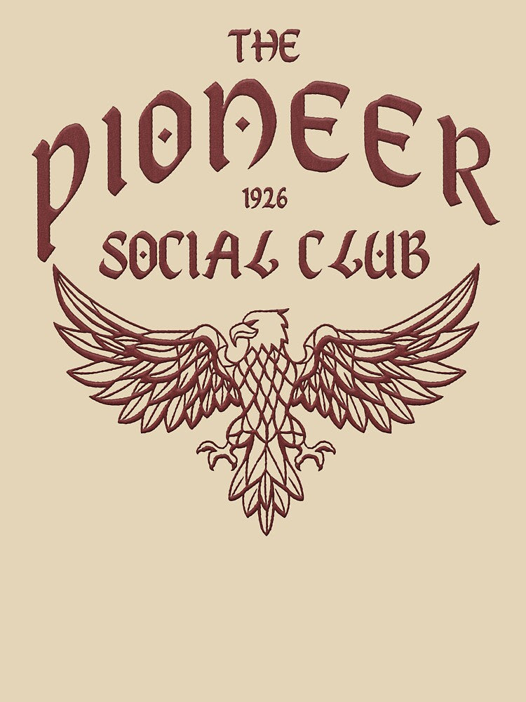 embroidery style the pioneer social club typography art by hayrpictures