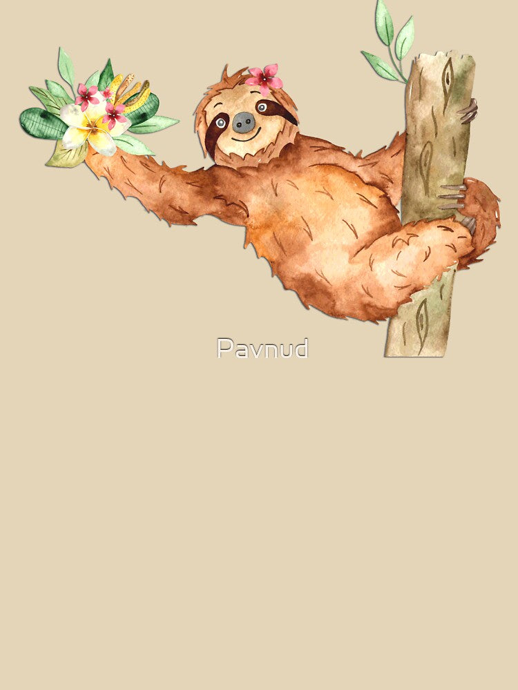 Sloth and Flowers by Pavnud